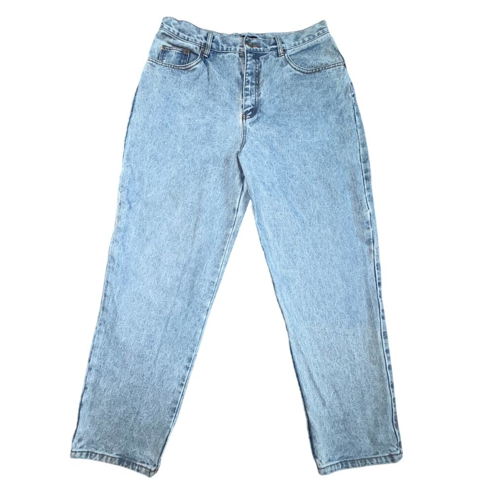 Vintage 1990s Bill Blass Jeans Light Wash Tapered High Rise Mom Jeans Sz 14